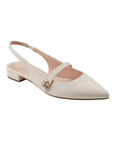 Bandolino Women's Aubriana Pointed Toe Slingback Mary Jane Flats In Ivory