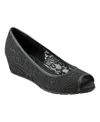 Bandolino Candras Peep Toe Wedge Pump In Black Lace