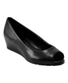 Bandolino Candra3 Womens Patent Leather Dressy Wedge Heels In Black 001