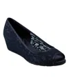 Bandolino Women's Candra Peep Toe Wedge Dress Pumps In Navy Lace