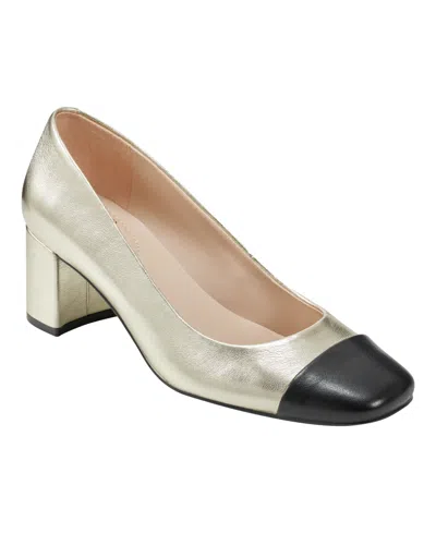Bandolino Women's Candy Square Toe Block Heel Pumps In Silver