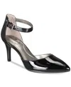 Bandolino Women's Ginata D'orsay Ankle Strap Pointed Toe Pumps In Black Patent