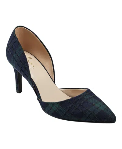 Bandolino Women's Grenow D'orsay Pointed Toe Pumps In Navy,green Plaid