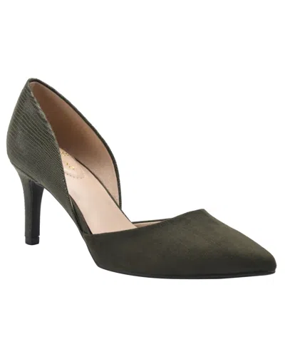 Bandolino Grenow2 Womens Pointed Toe D'orsay Heels In Olive Lizard