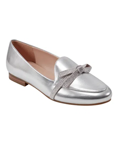 Bandolino Women's Jayme Embellished Bow Detail Loafers In Silver