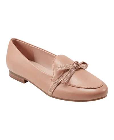 Bandolino Women's Jayme Embellished Bow Detail Loafers In Natural