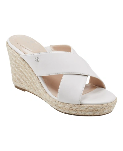 Bandolino Women's Kammie Espadrille Cross Strap Wedge Sandals In Cream