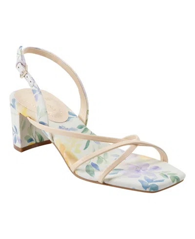 Bandolino Women's Keltie Strappy Block Heel Dress Sandals In Yellow Floral