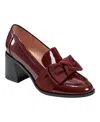 Bandolino Korrar 3 Womens Patent Block Heel Loafer Heels In Dark Red Patent