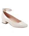 Bandolino Women's Lexy Ankle Strap Low Block Heel Pumps In Ivory Patent