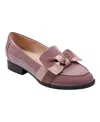 Bandolino Women's Lindio Bow Slip-on Tailored Loafers In Blush,dark Mauve Patent