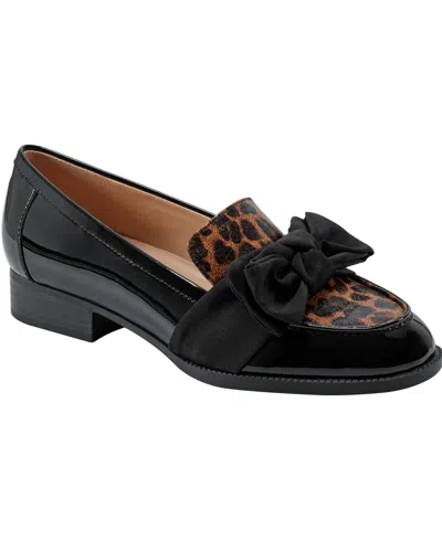 Bandolino Women's Lindio Bow Slip On Tailored Loafers In Black