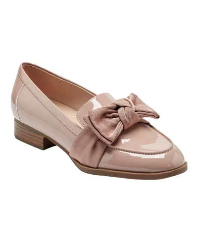 Bandolino Women's Lindio Bow Slip On Tailored Loafers In Pink