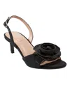 Bandolino Marette Rosette Kitten Heel Slingback Sandal In Black