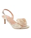 Bandolino Marette Rosette Kitten Heel Slingback Sandal In Light Natural
