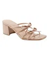 Bandolino Margil Block Heel Bow Sandal In Light Natural Patent