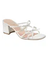 Bandolino Women's Margil Strappy Bow Block Heel Sandals In Cream Patent
