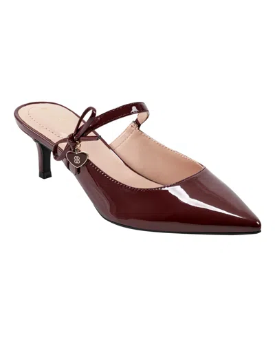 Bandolino Women's Mayblis Kitten Heel Mary Jane Mule Pumps In Dark Red Patent