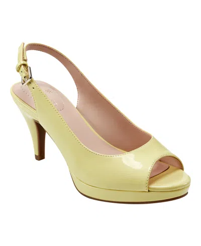 Bandolino Women's Melt Slingback Platform Dress Heels In Lime Patent