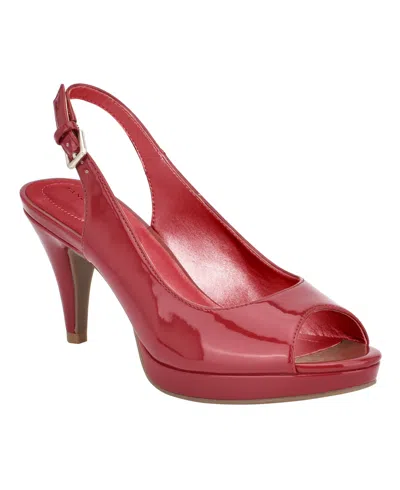 Bandolino Women's Melt Slingback Platform Dress Heels In Red Patent