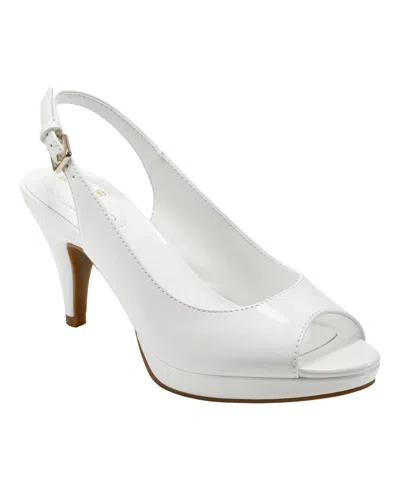 Bandolino Women's Melt Slingback Platform Dress Heels In White Patent