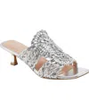 Bandolino Women's Melvana Woven Kitten Heel Sandals In Silver