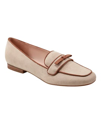 Bandolino Women's Meonna Square Toe Bow Detail Loafers In Light Natural