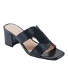 Bandolino Women's Merily Open Toe Slip-on Square Toe Dress Sandals In Metallic Dark Blue