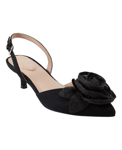 Bandolino Women's Miller Rosette Halter Kitten Heel Pumps In Black