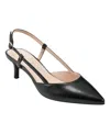 Bandolino Women's Movito Pointed Toe Slingback Dress Pumps In Black- Faux Leather