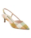 Bandolino Women's Movito Slingback Kitten Heel Pumps In Green Plaid