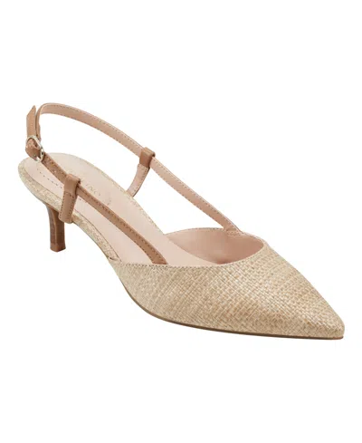 Bandolino Women's Movito Slingback Kitten Heel Pumps In Natural Woven