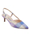 Bandolino Women's Movito Slingback Kitten Heel Pumps In Purple Plaid