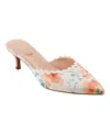 Bandolino Women's Mymy Pointed Toe Kitten Heel Mules In Peach Dreamy Floral