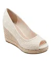 Bandolino Women's Nuri Peep Toe Espadrille Wedge Pumps In Neutral