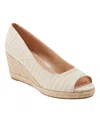 Bandolino Women's Nuri Peep Toe Espadrille Wedge Sandals In Light Natural Stripe
