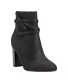 Bandolino Women's Ocorn Ankle Wrap Stacked Heel Dress Booties In Black