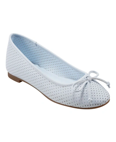 Bandolino Women's Paprika Casual Bow Detail Ballet Flats In Light Blue - Faux Leather - Polyurethane
