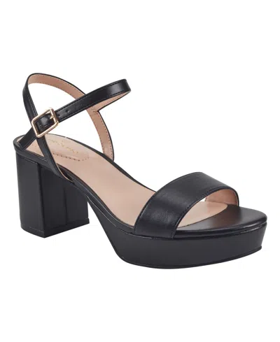 Bandolino Women's Pennie Platform Block Heel Sandals In Black Smooth