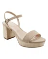 Bandolino Pennie 2 Womens Faux Suede Ankle Strap Slingback Sandals In Light Natural