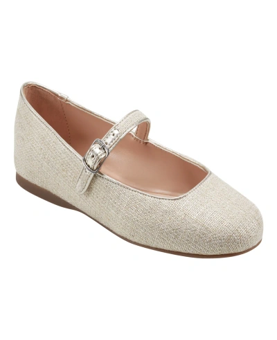 Bandolino Women's Philly Mary Jane Ballet Flats In Gold,natural Multi- Textile