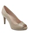 Bandolino Rainaa Womens Padded Insole Peep-toe Heels In Beige