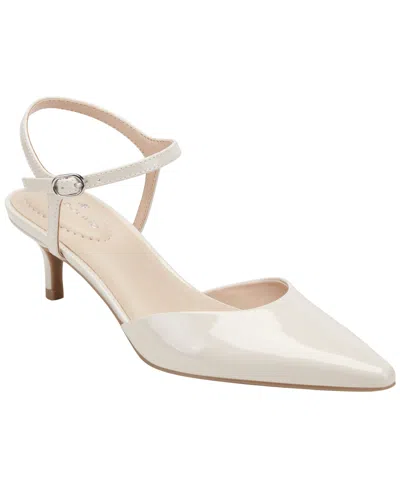 Bandolino Women's Rose Ankle Strap Kitten Heel Pumps In White