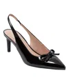 Bandolino Shane 3 Womens Bow Patent Slingback Heels In Black Patent