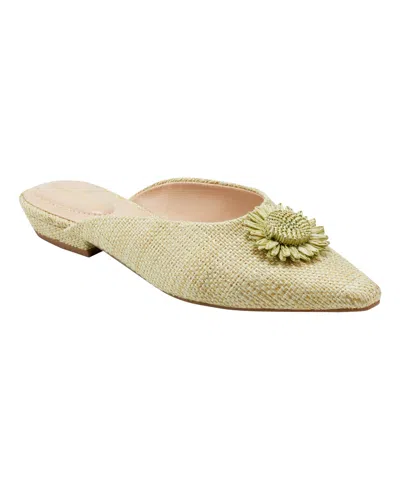 Bandolino Women's Shay Sunflower Detail Flat Dress Mules In Light Green