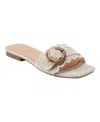 BANDOLINO WOMEN'S SILLA SCALLOP BUCKLE FLAT SLIDE SANDALS