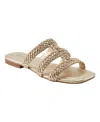 Bandolino Women's Sumer Woven Caged Flat Slide Sandals In Gold