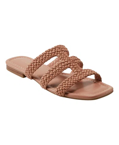 Bandolino Women's Sumer Woven Caged Flat Slide Sandals In Light Natural