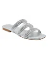 Bandolino Women's Sumer Woven Caged Flat Slide Sandals In Silver