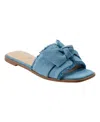 Bandolino Women's Vallen Knotted Bow Flat Slide Sandals In Blue Denim